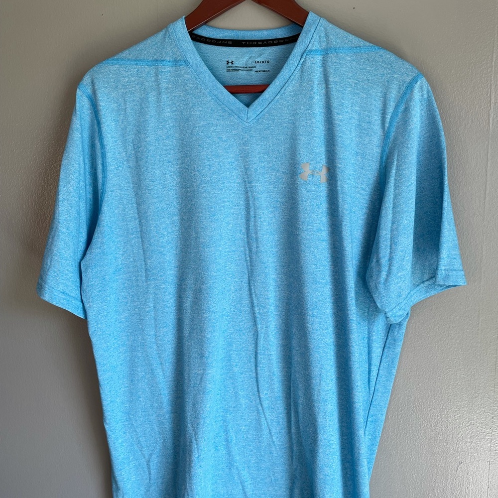 Light Blue UA Threadborne V-Neck
